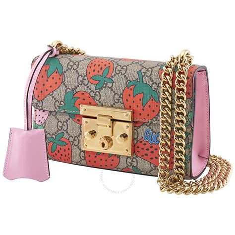 gucci padlock strawberry bag|Gucci bag with strawberry charm.